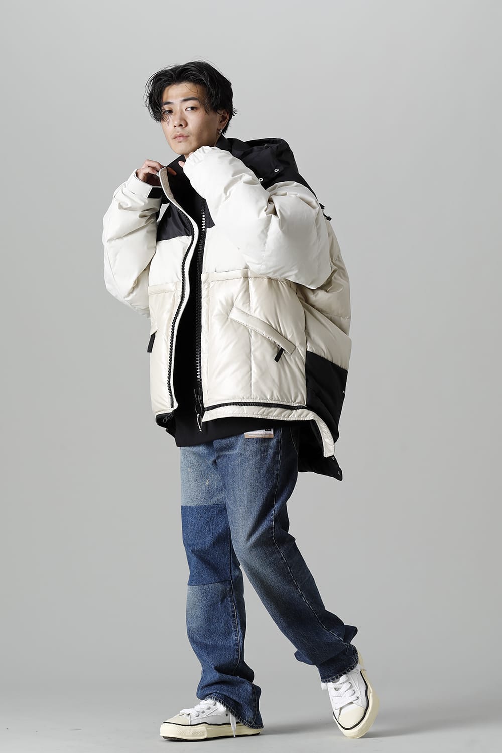 Bottom Layered Down Blouson White