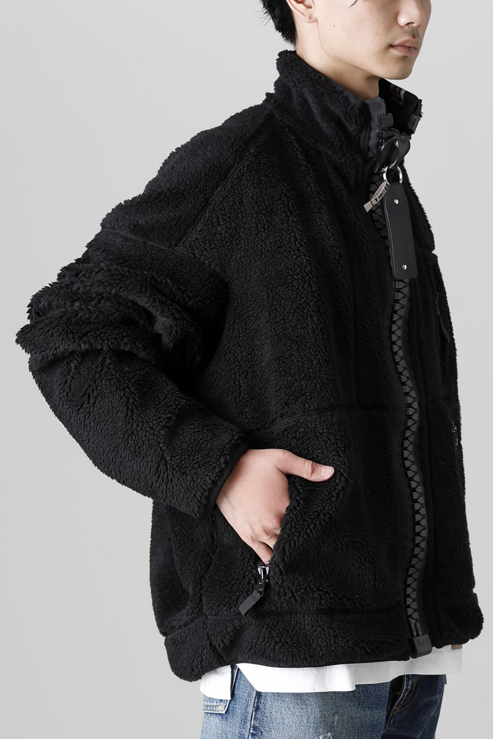 Wide Back Boa Blouson Black