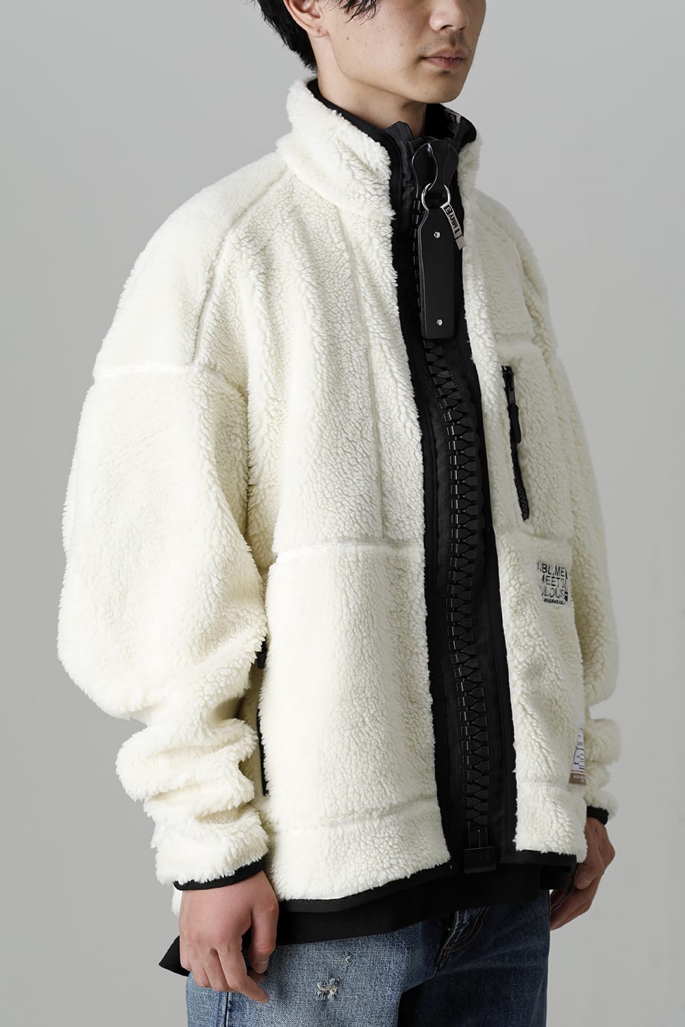 Wide Back Boa Blouson White