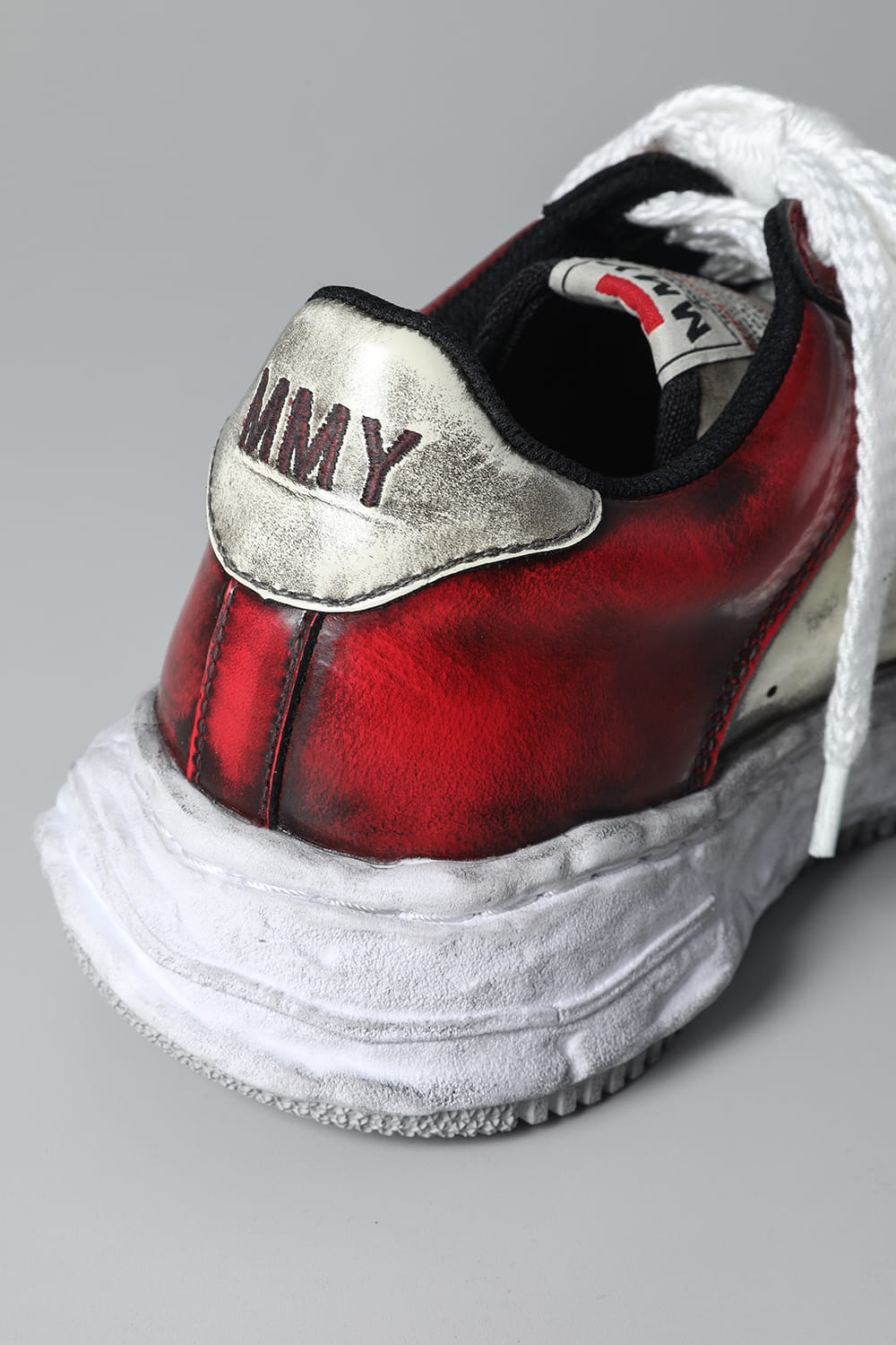 -WAYNE LOW- Brushed patent leather Sneakers  Red