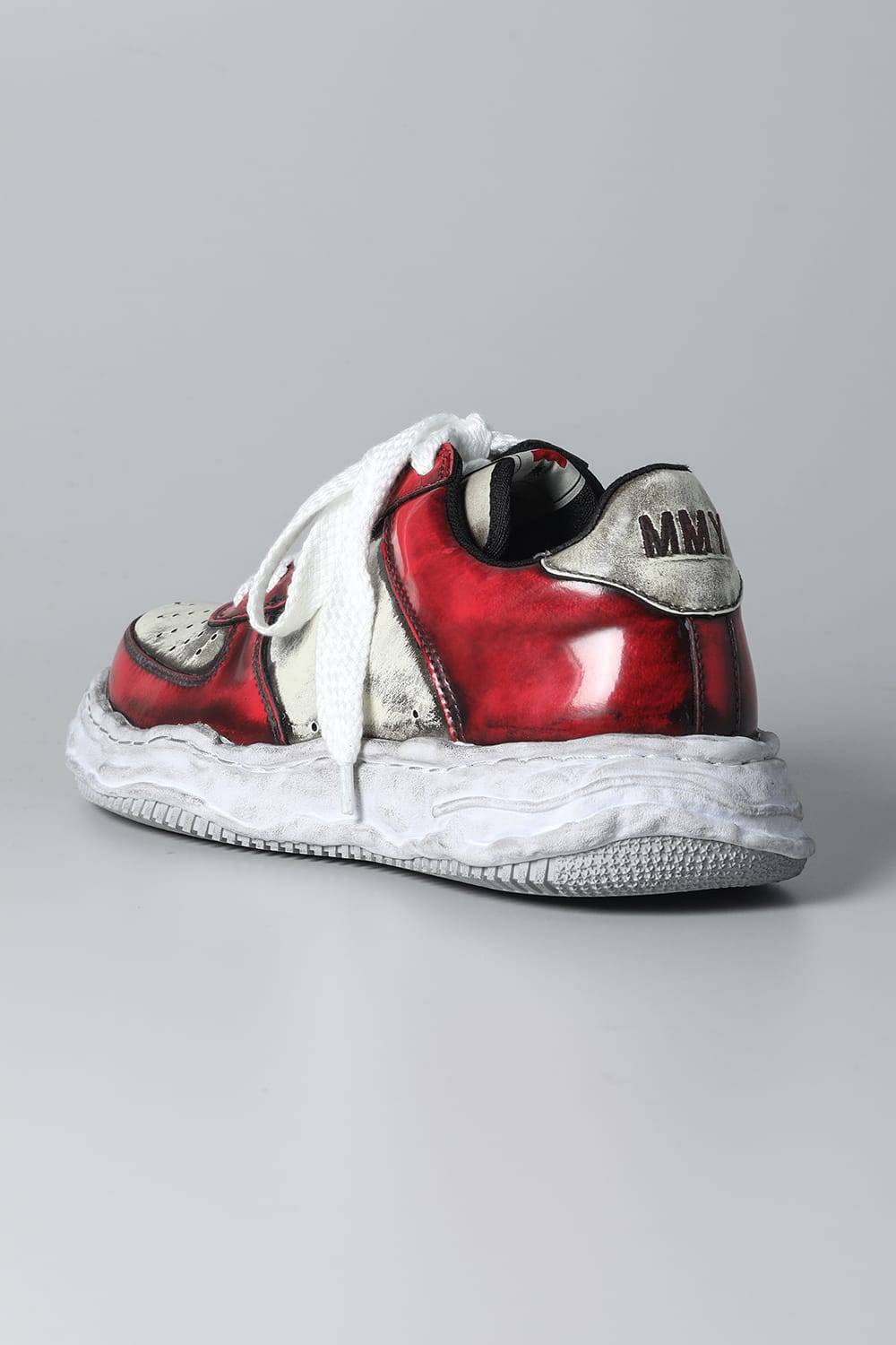 -WAYNE LOW- Brushed patent leather Sneakers  Red