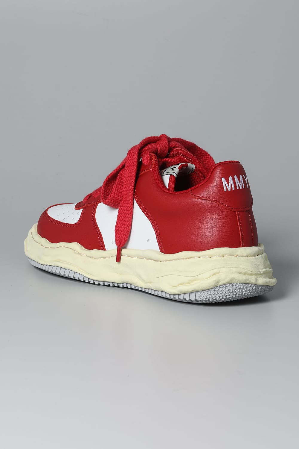 WAYNE Low leather Low-top sneakers  Vintage Like Sole Red / White