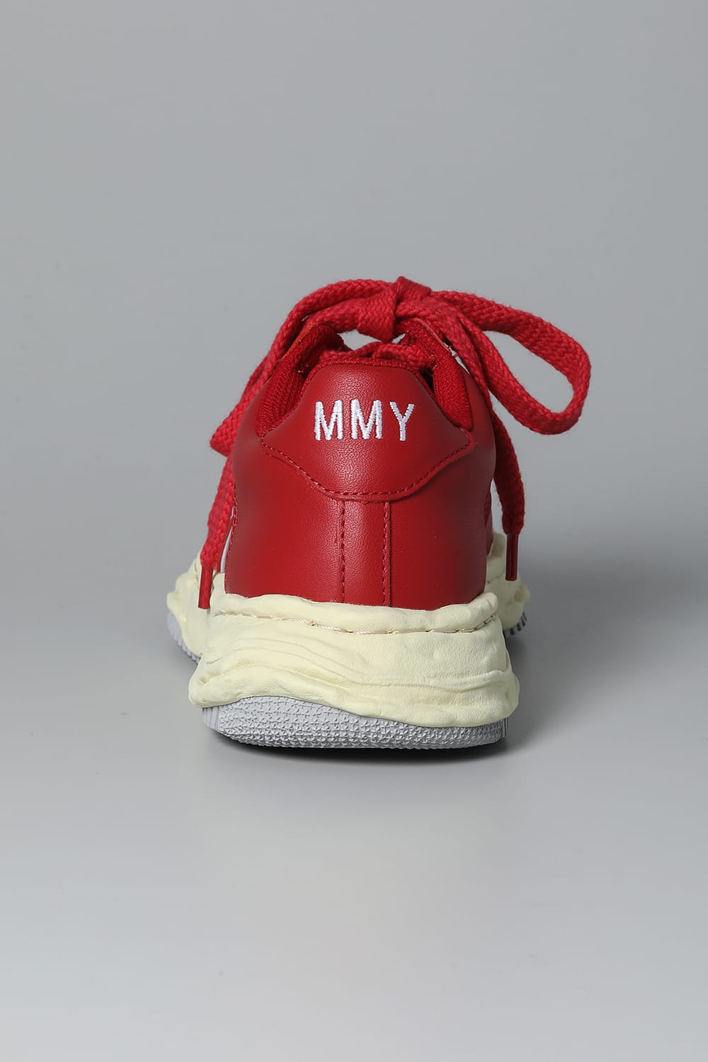 WAYNE Low leather Low-top sneakers  Vintage Like Sole Red / White