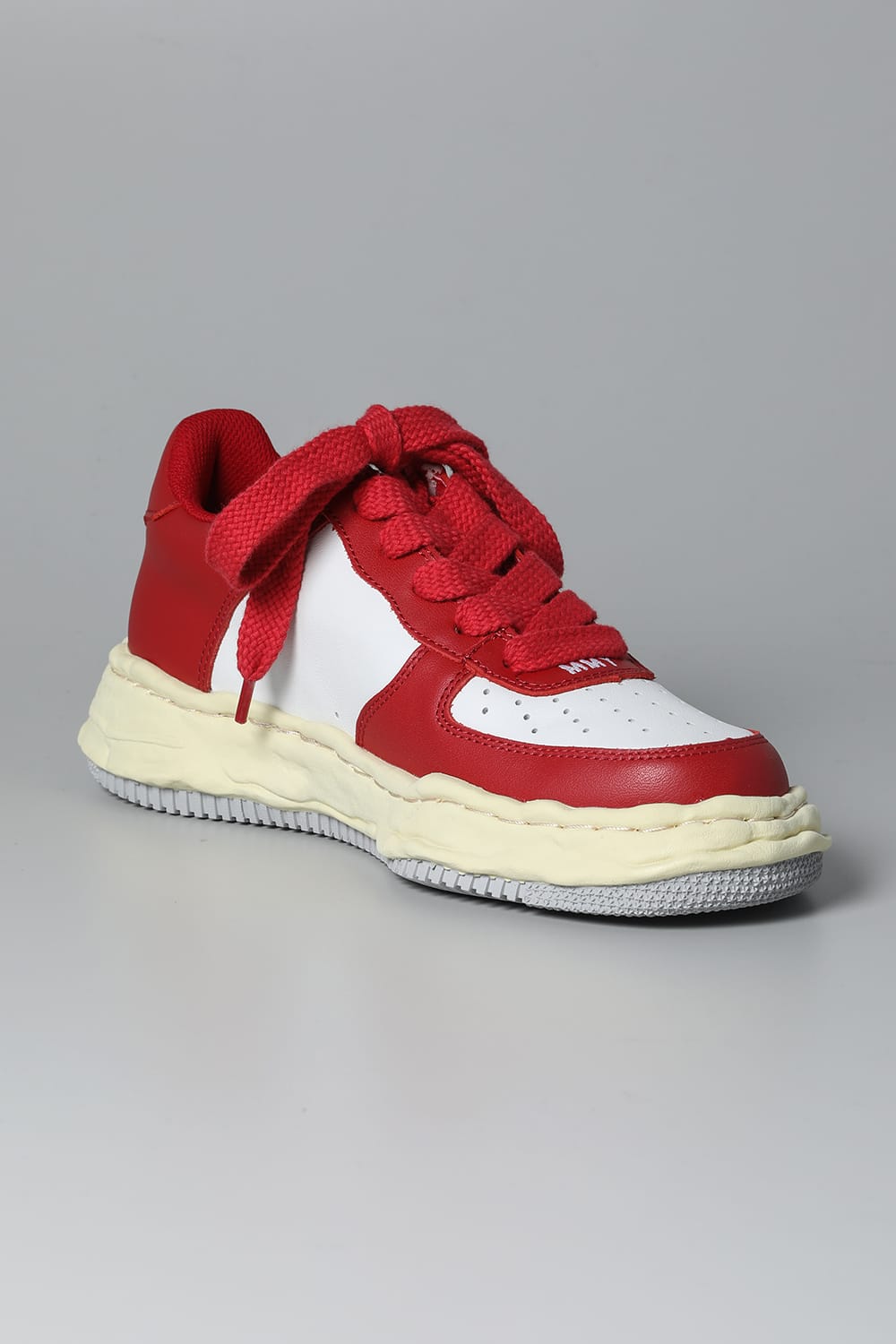 WAYNE Low leather Low-top sneakers  Vintage Like Sole Red / White