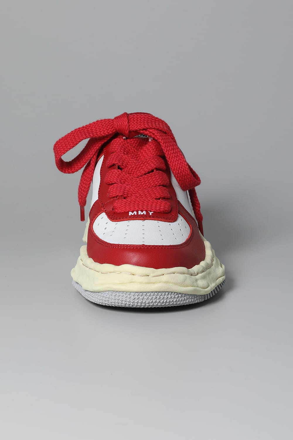 WAYNE Low leather Low-top sneakers  Vintage Like Sole Red / White