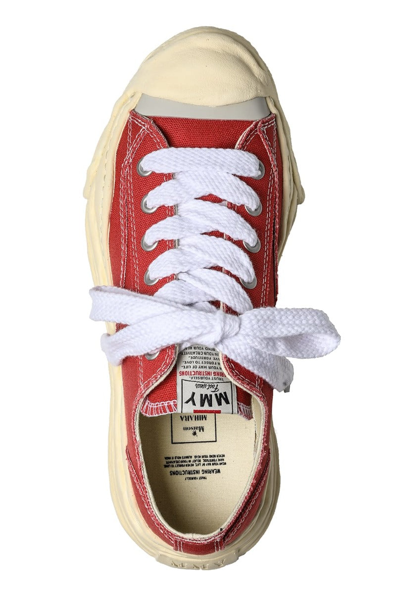 HANK- Original sole sneaker LOW Cut canvas Vintage like Sole Orange