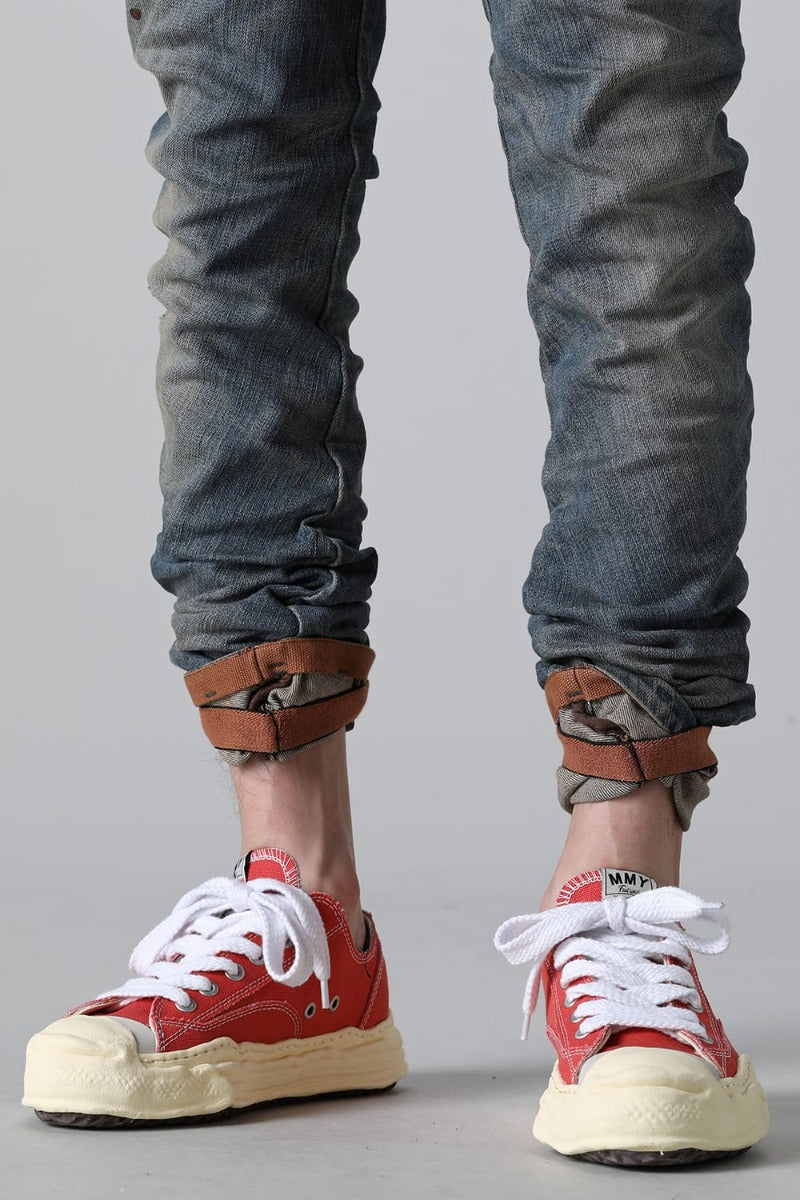 HANK- Original sole sneaker LOW Cut canvas Vintage like Sole Orange