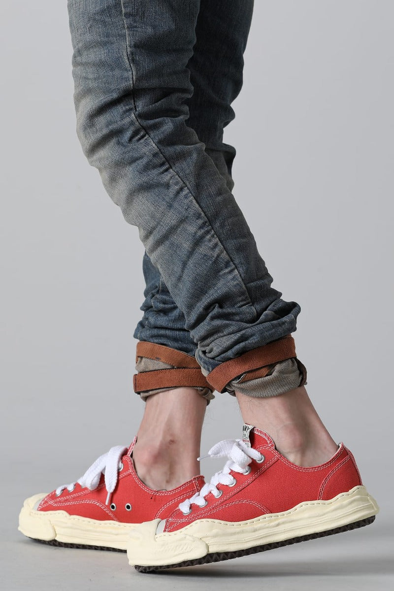 HANK- Original sole sneaker LOW Cut canvas Vintage like Sole Orange