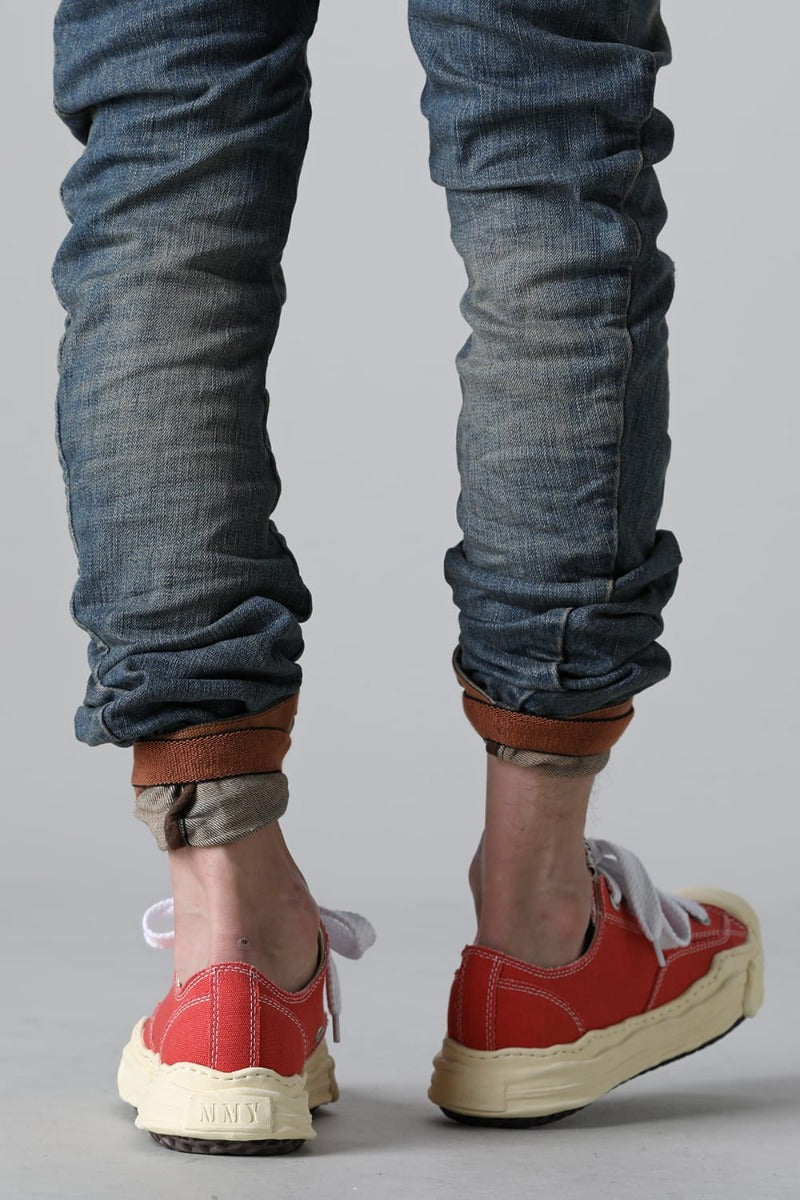 HANK- Original sole sneaker LOW Cut canvas Vintage like Sole Orange