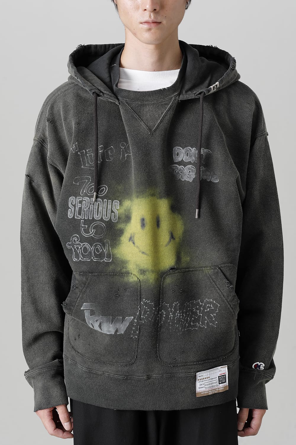 Distressed Hoodie Black