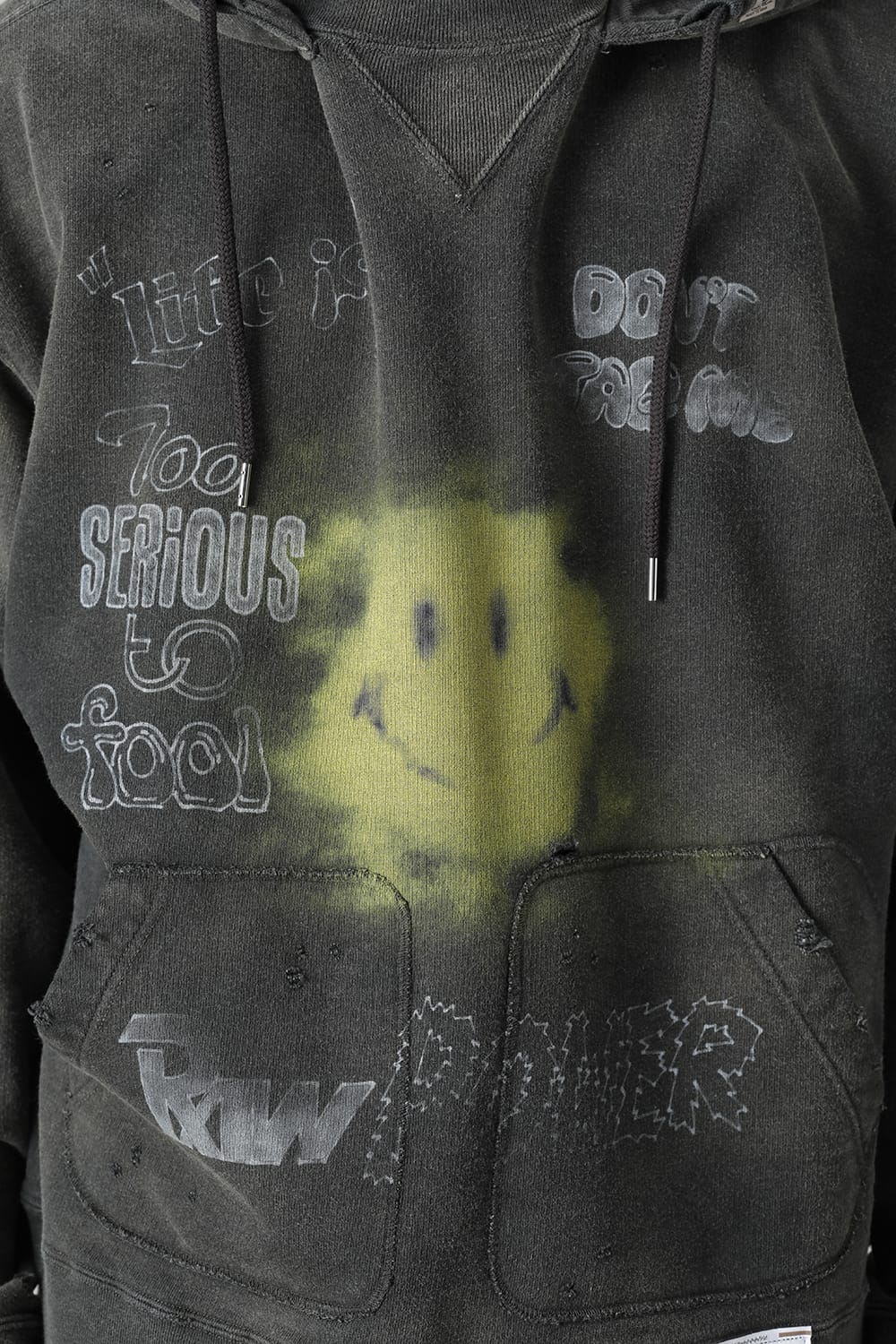 Distressed Hoodie Black