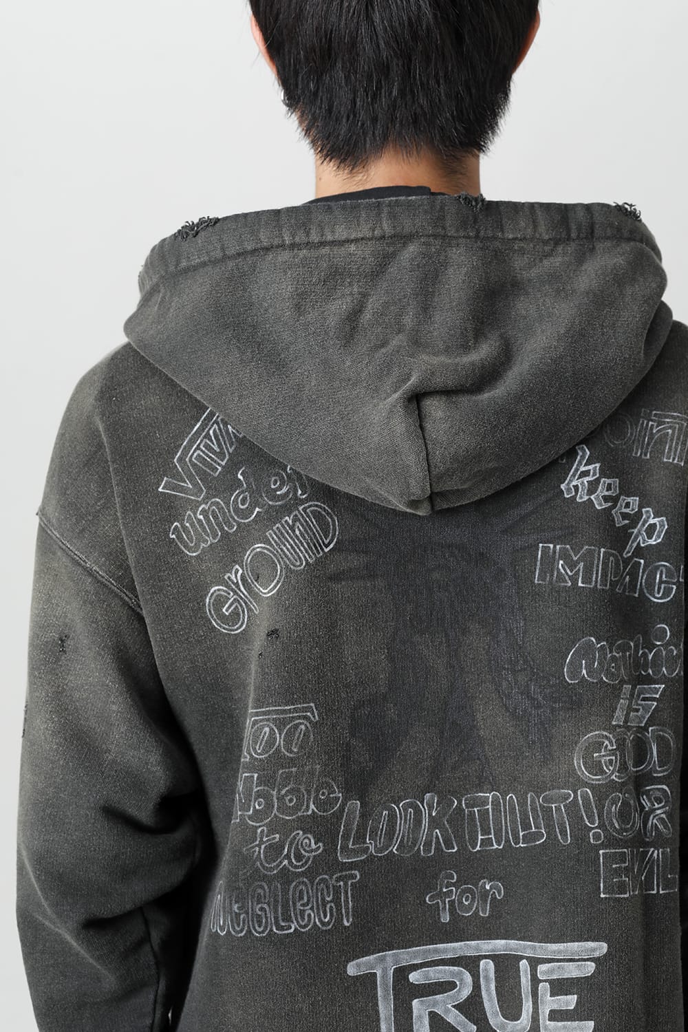 Distressed Hoodie Black