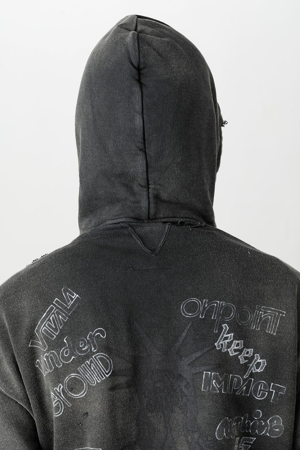 Distressed Hoodie Black