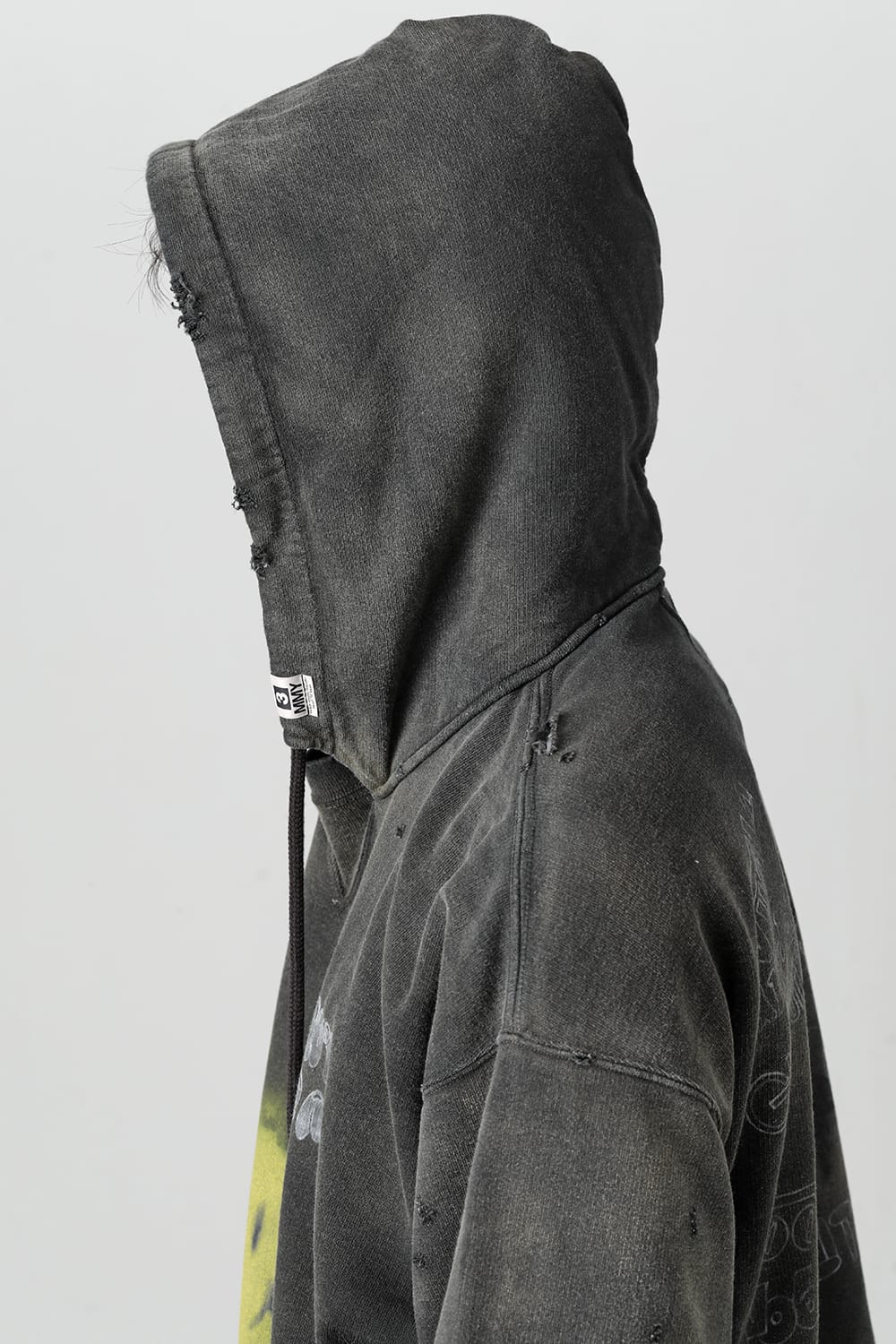 Distressed Hoodie Black