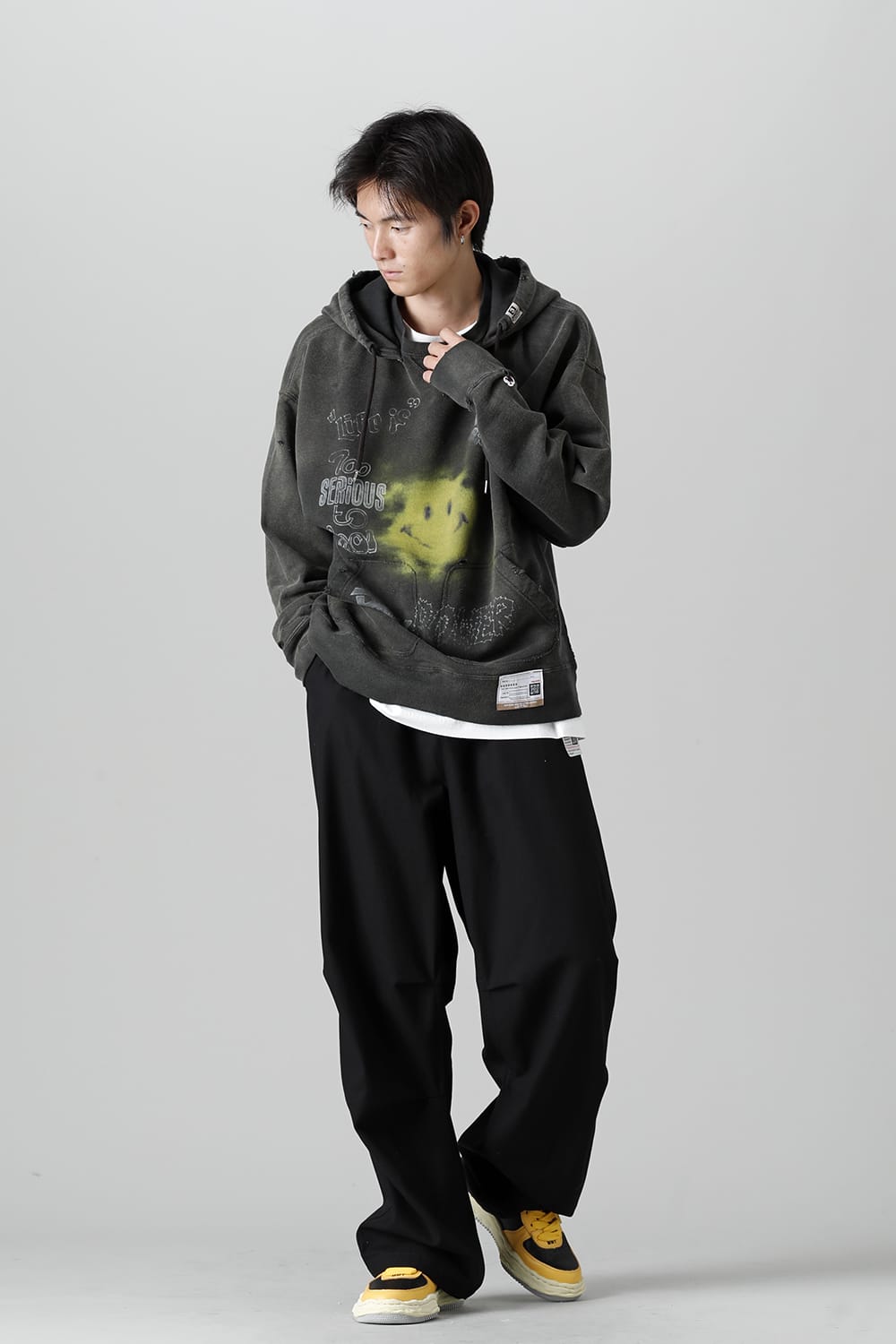 Distressed Hoodie Black