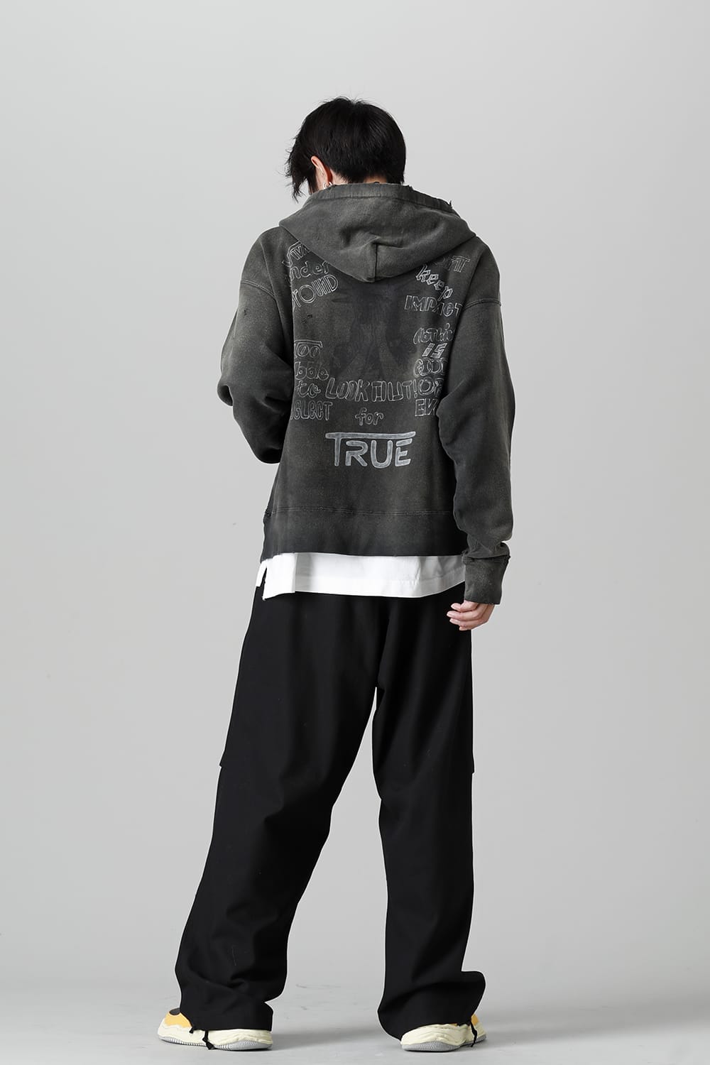 Distressed Hoodie Black