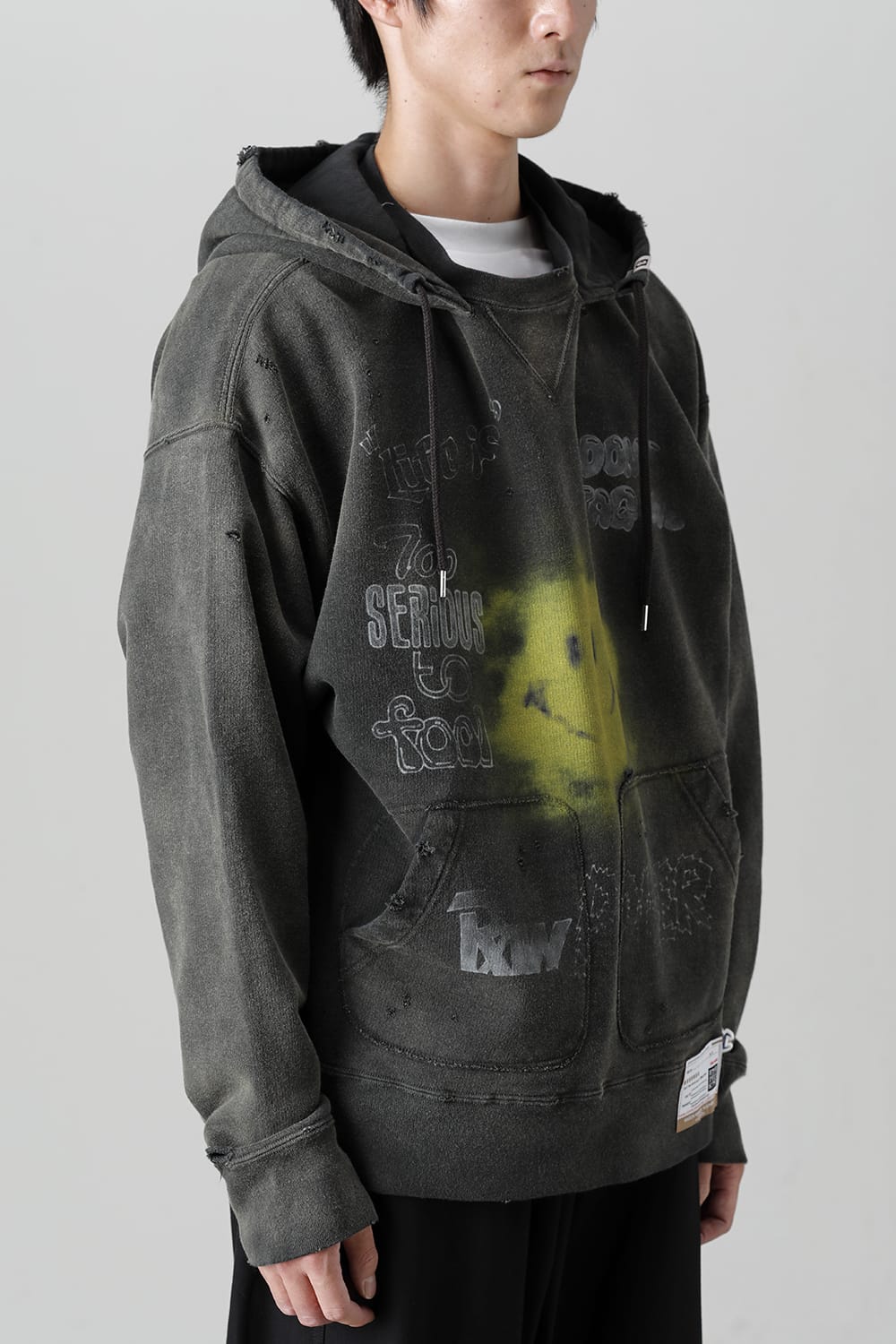 Distressed Hoodie Black