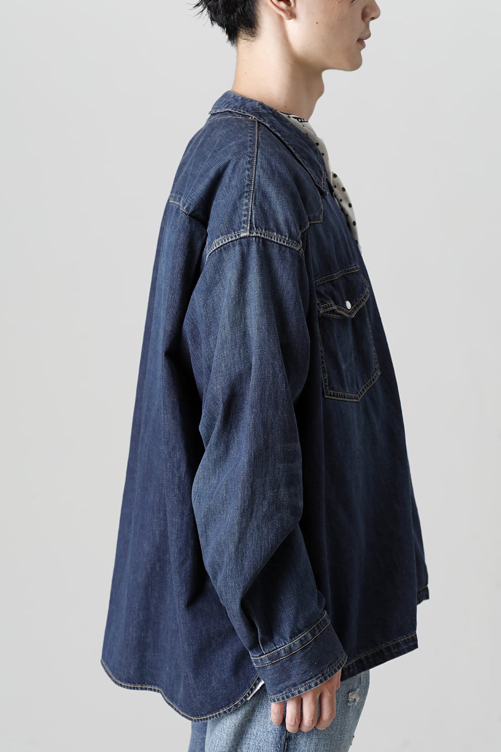 Scarf Denim Shirt