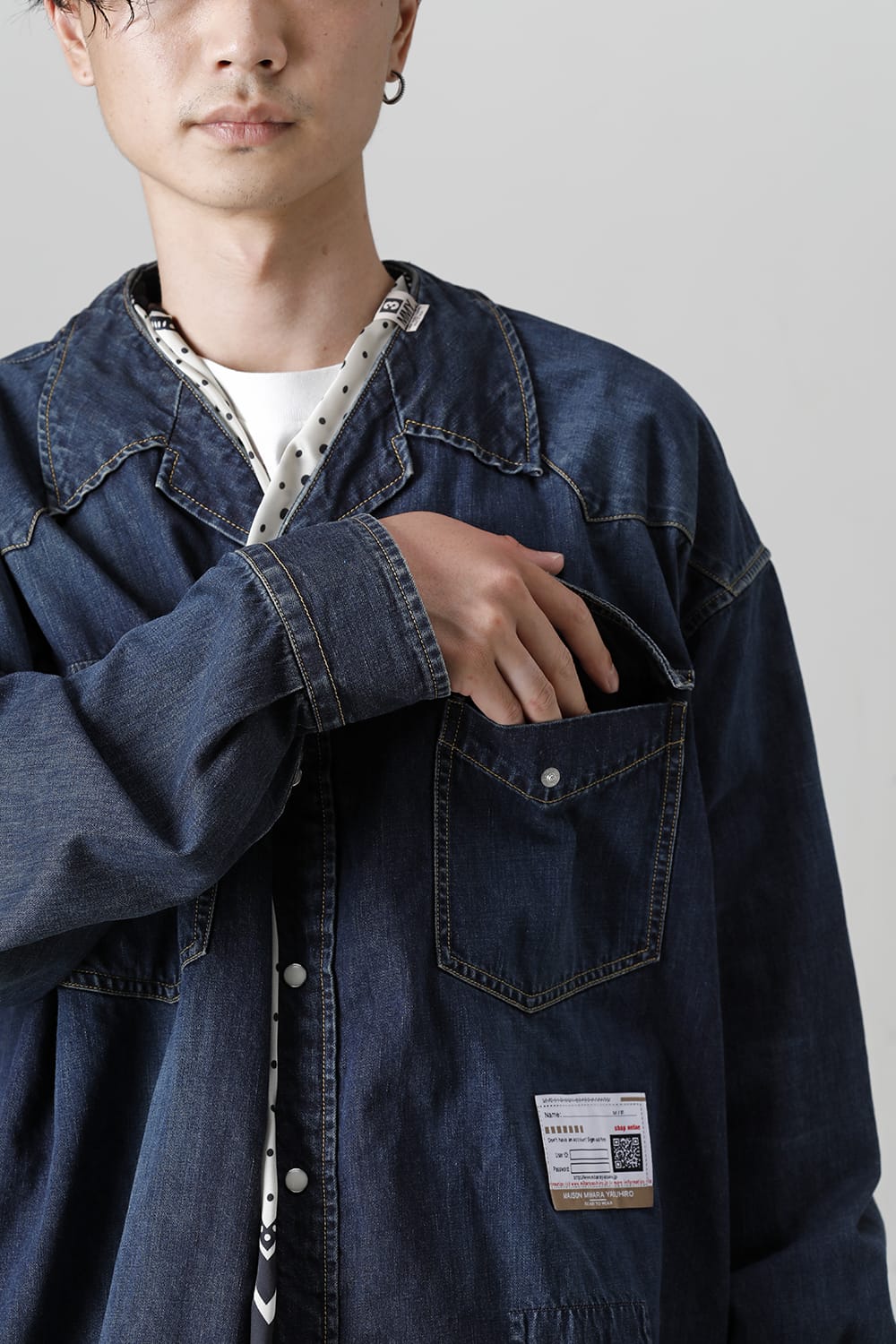 Scarf Denim Shirt