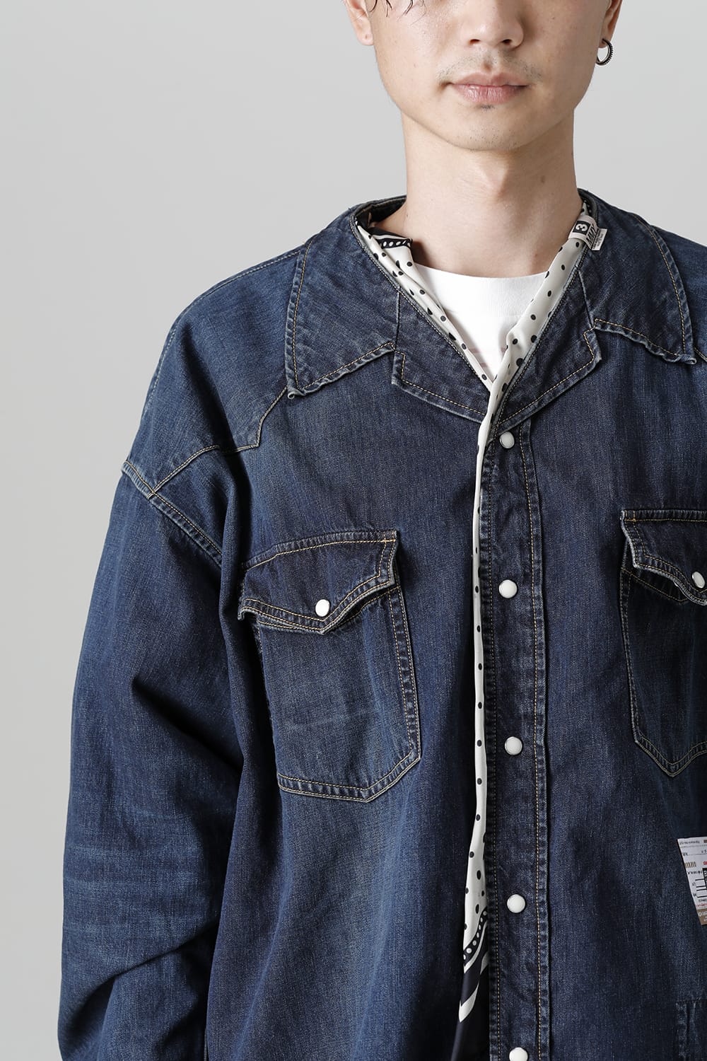 Scarf Denim Shirt