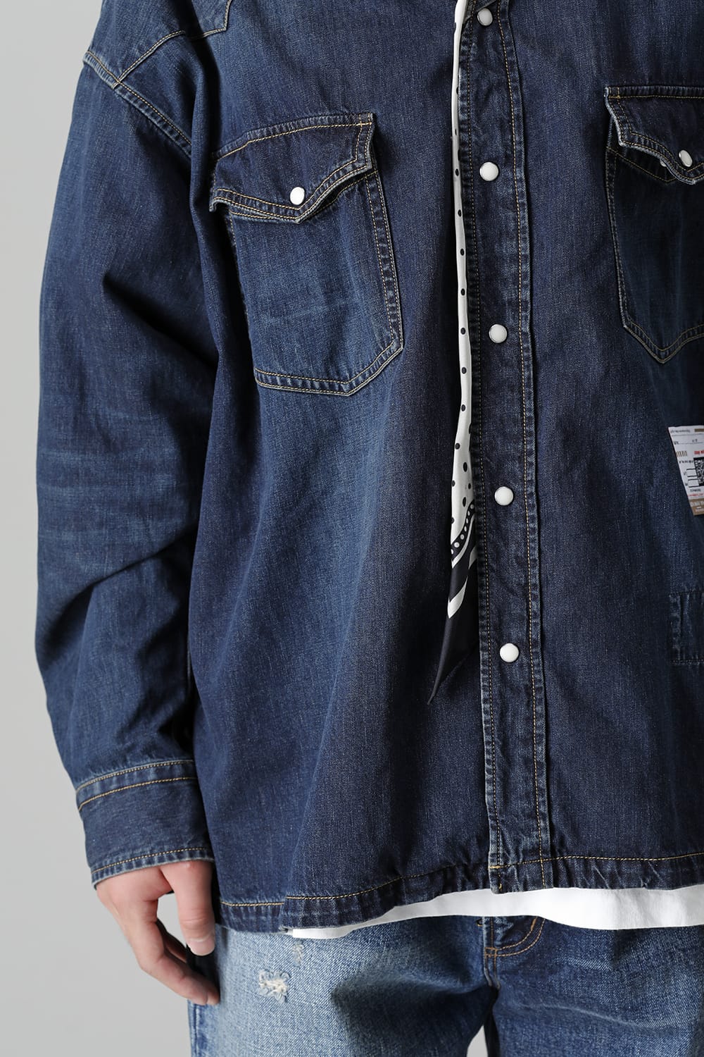 Scarf Denim Shirt
