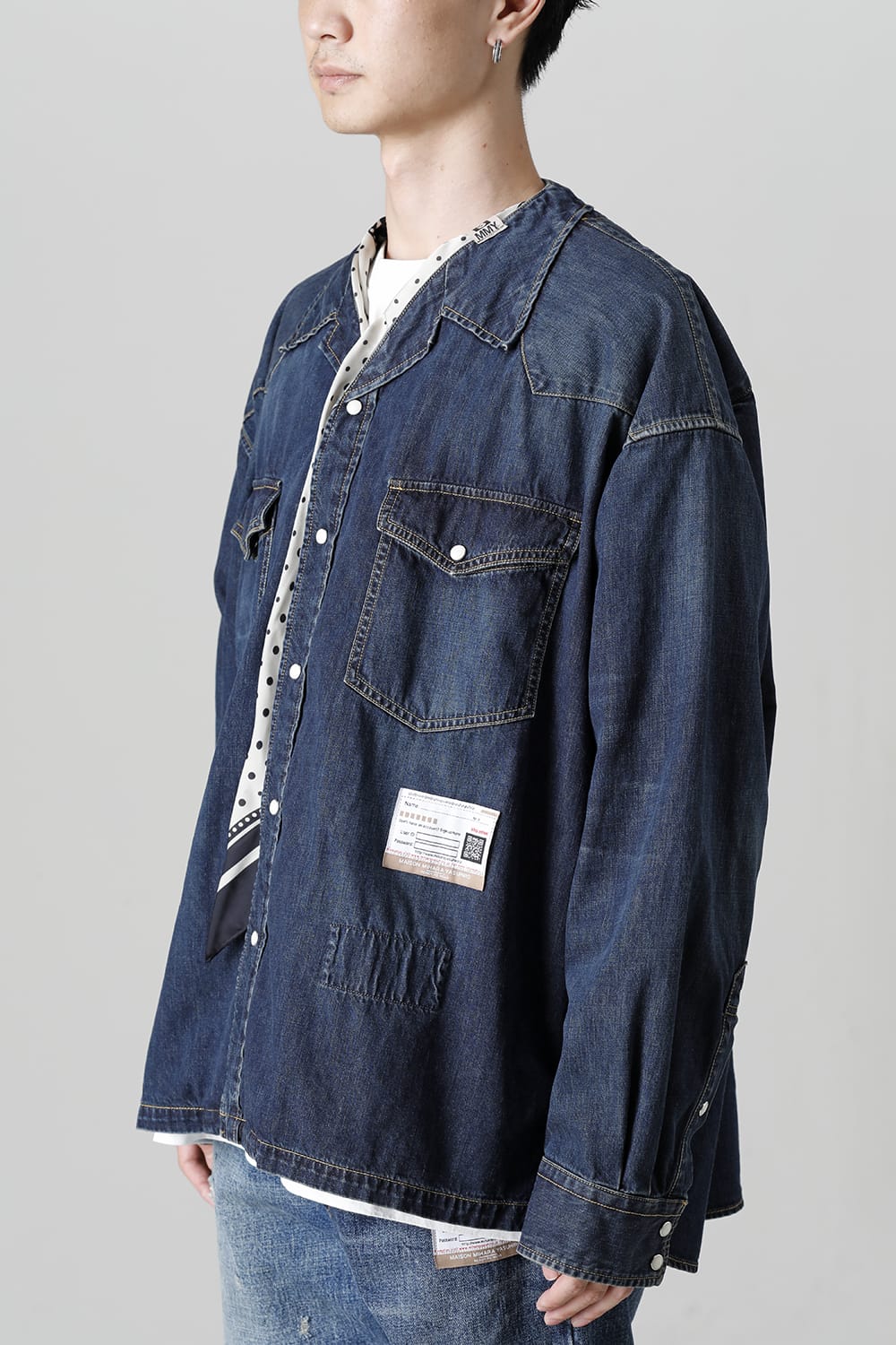 Scarf Denim Shirt