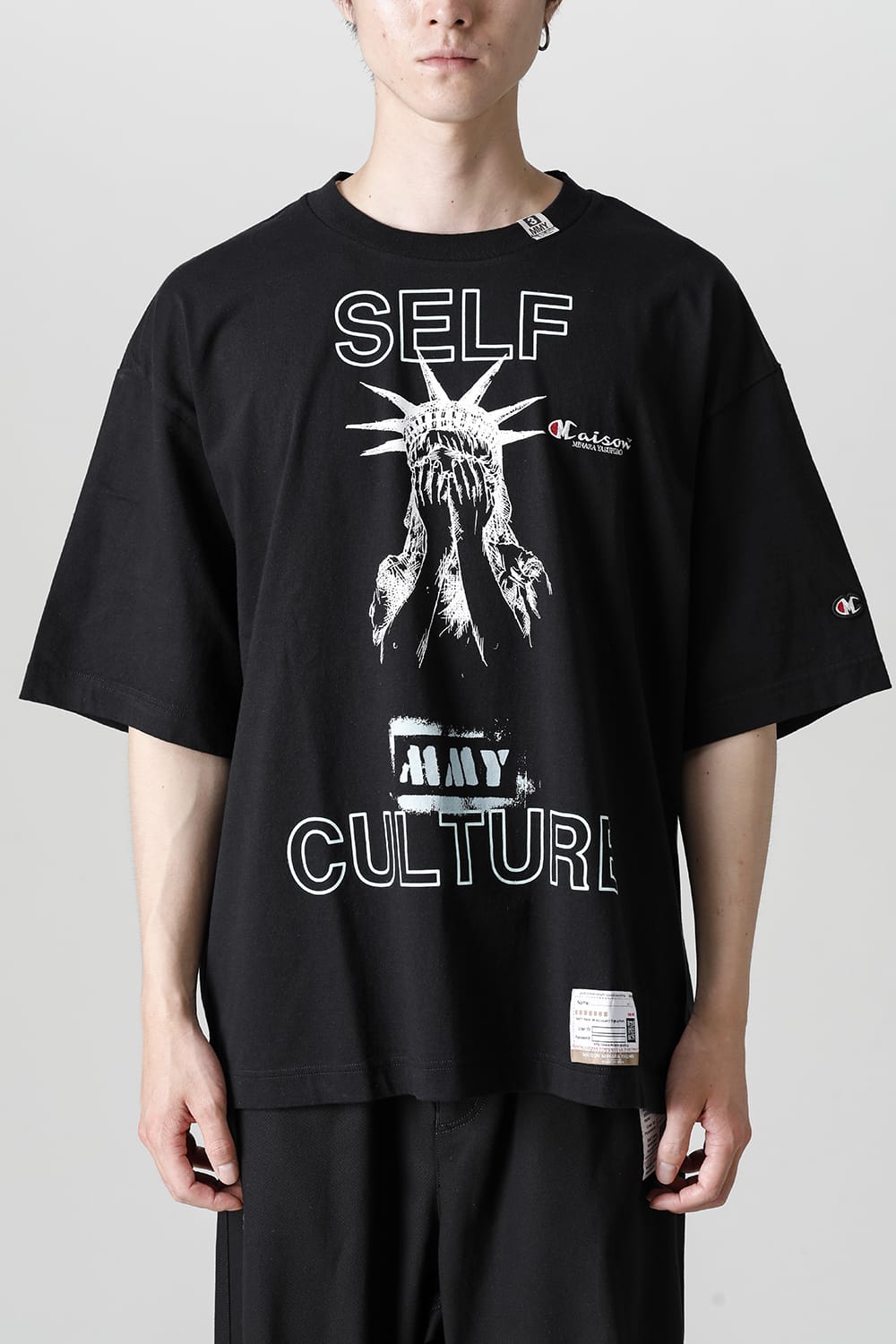 SELF CULTURE printed Tee Black