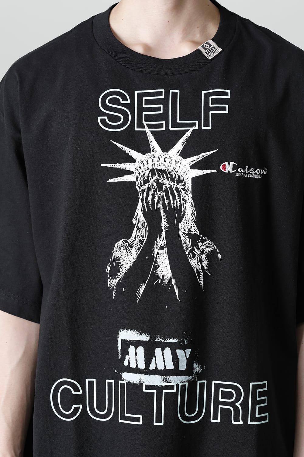 SELF CULTURE printed Tee Black