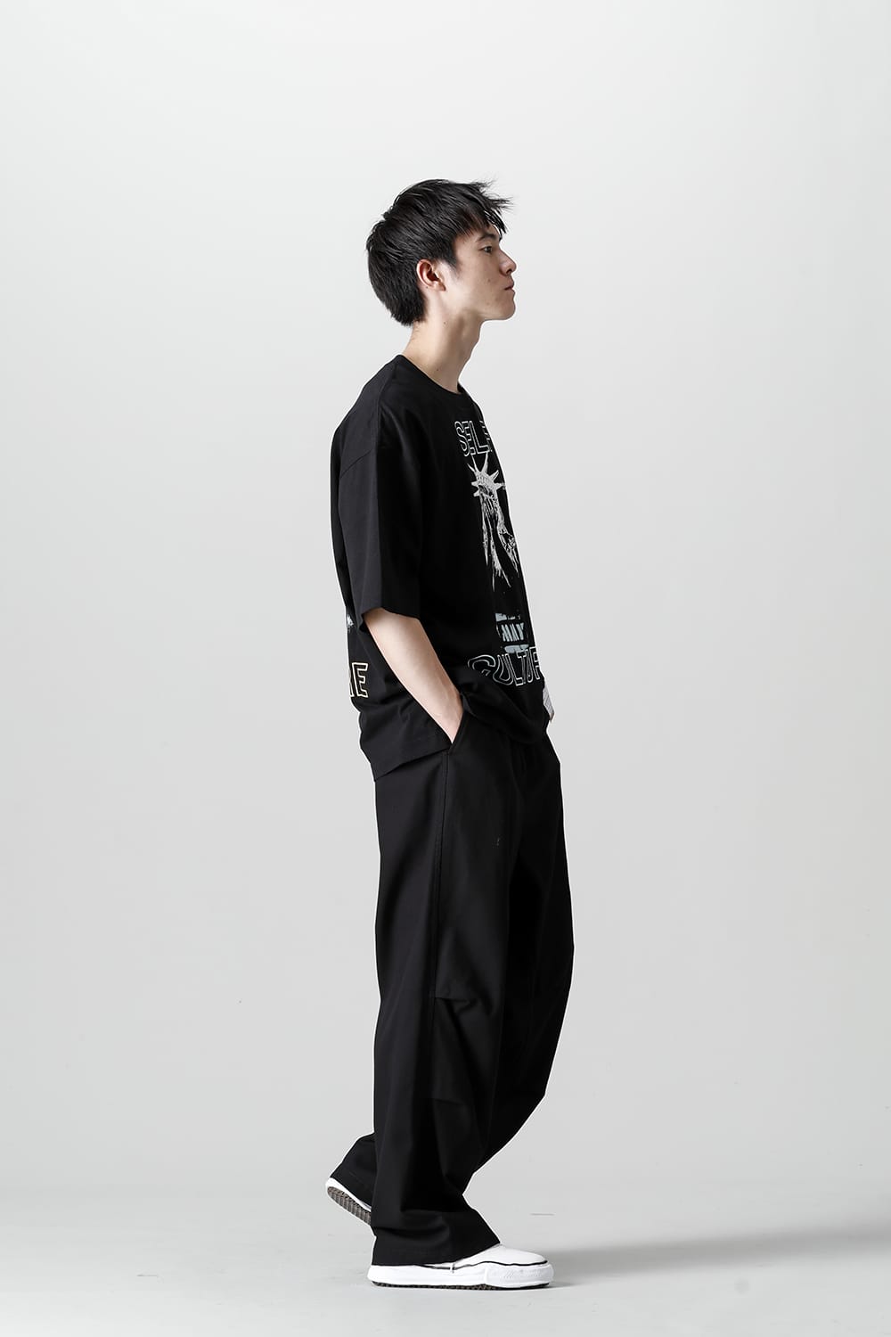 SELF CULTURE printed Tee Black