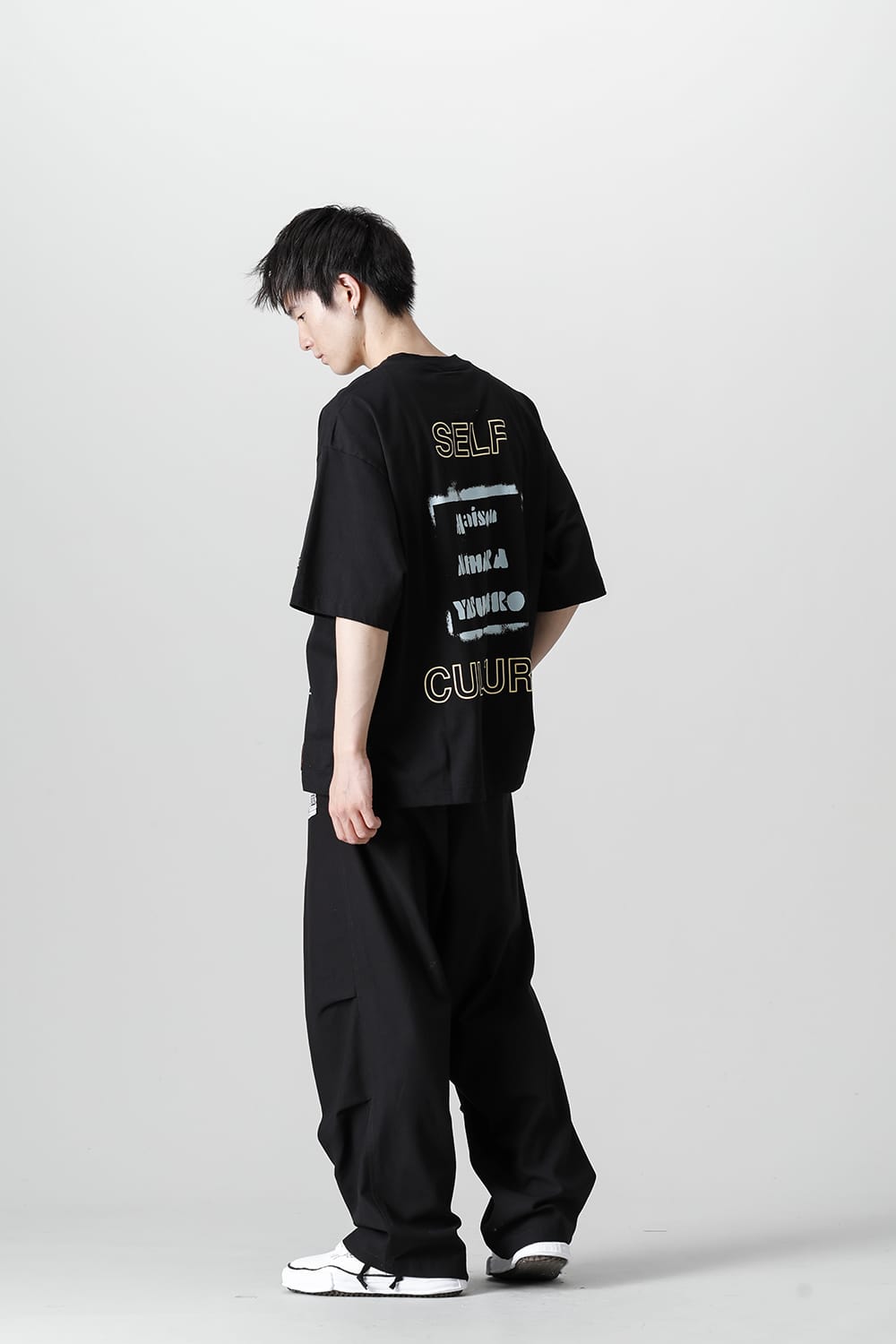 SELF CULTURE printed Tee Black