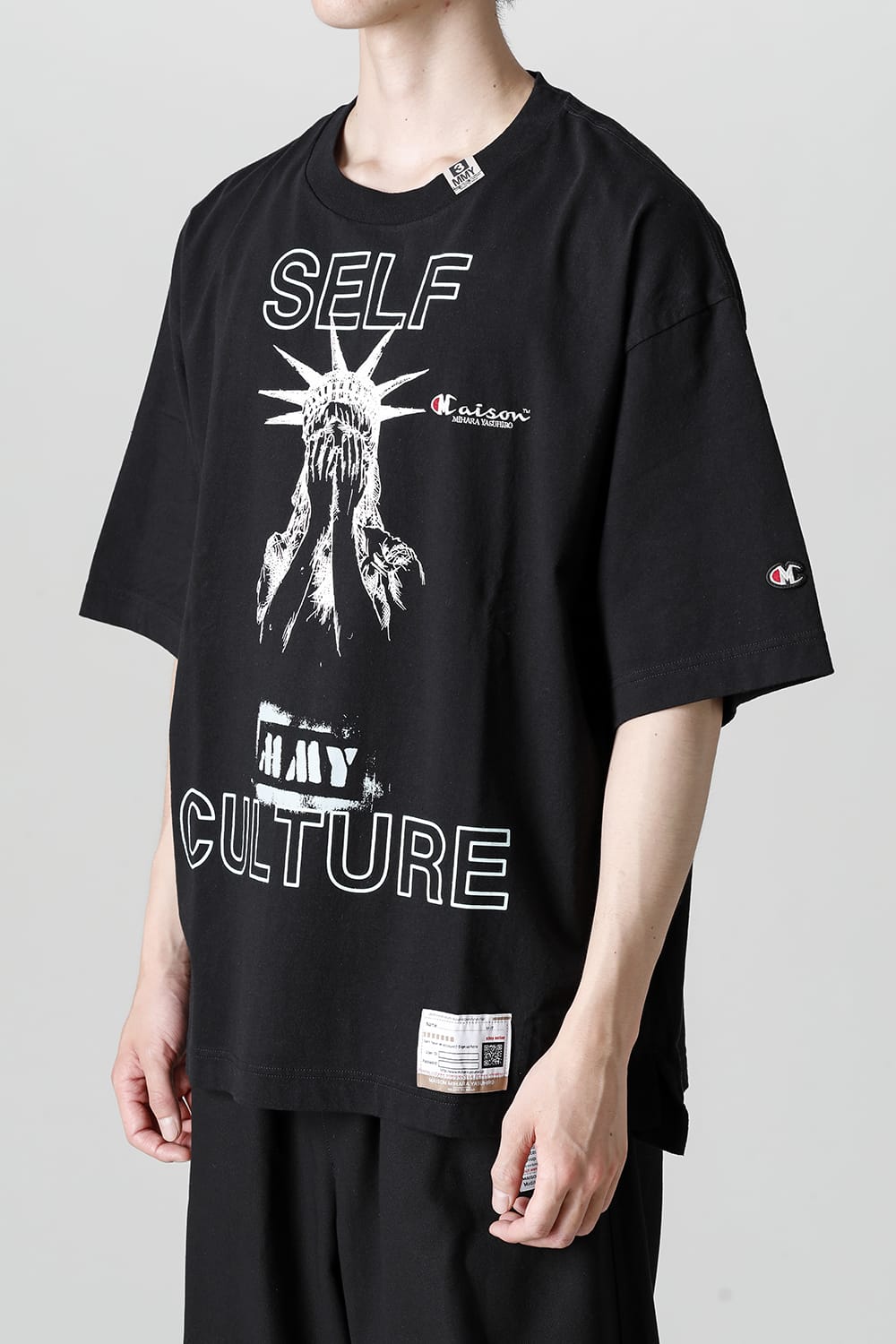 SELF CULTURE printed Tee Black