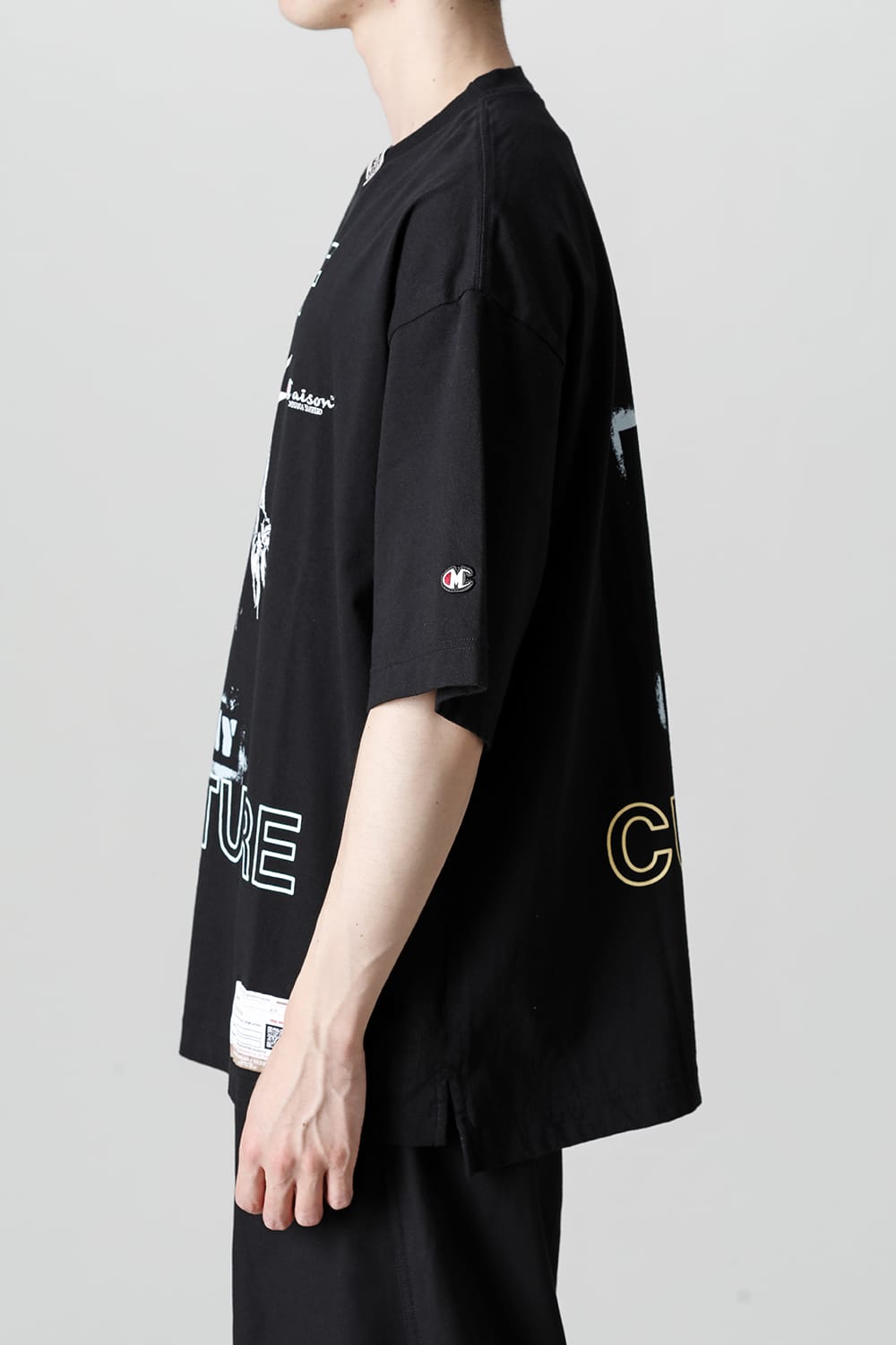 SELF CULTURE printed Tee Black