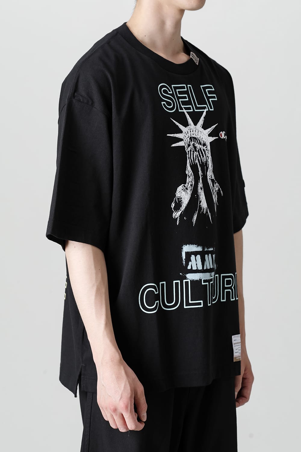 SELF CULTURE printed Tee Black