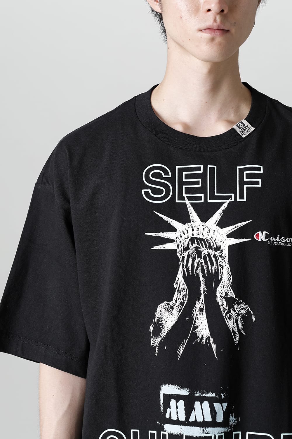 SELF CULTURE printed Tee Black