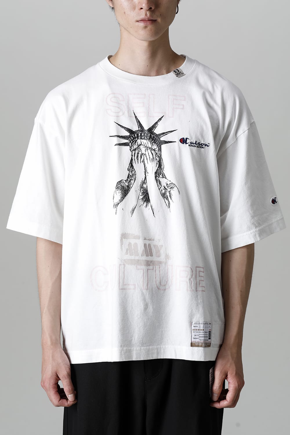 SELF CULTURE printed Tee White