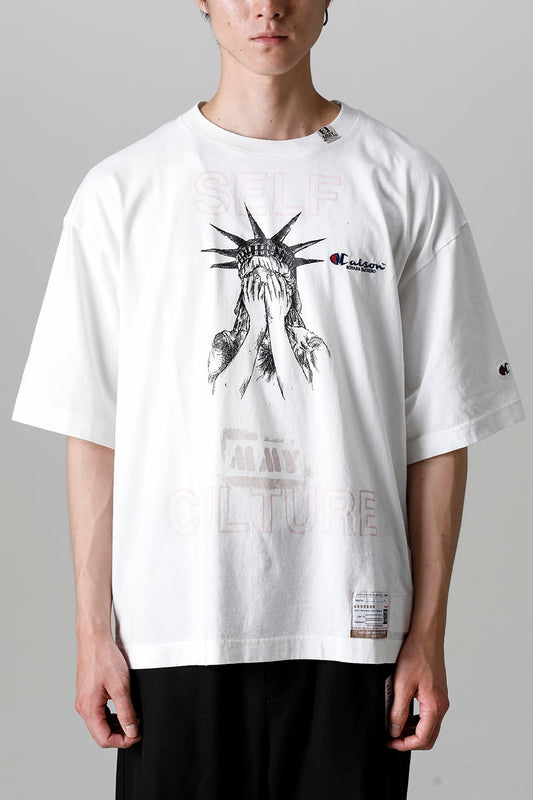 SELF CULTURE printed Tee White