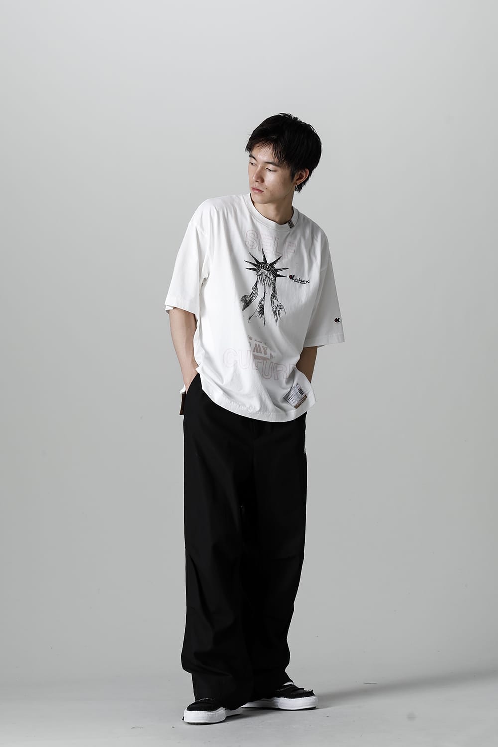 SELF CULTURE printed Tee White