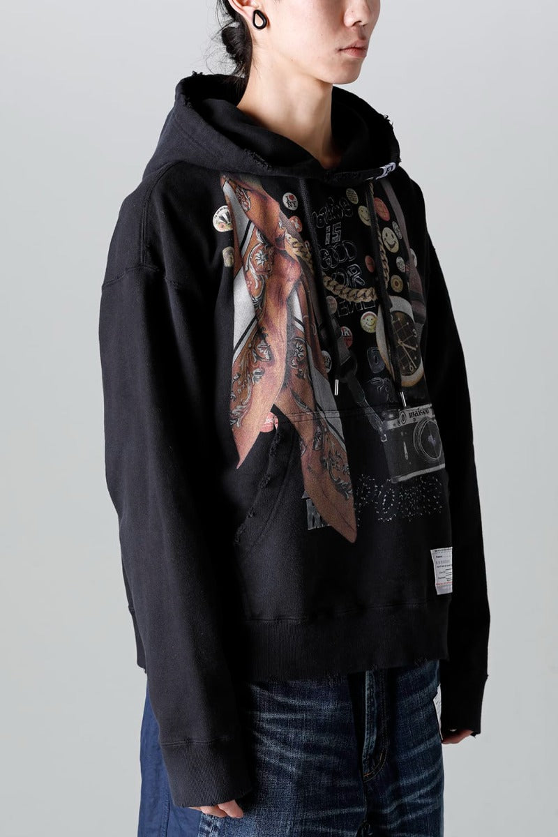 Trompe l'oeil printed hoodie