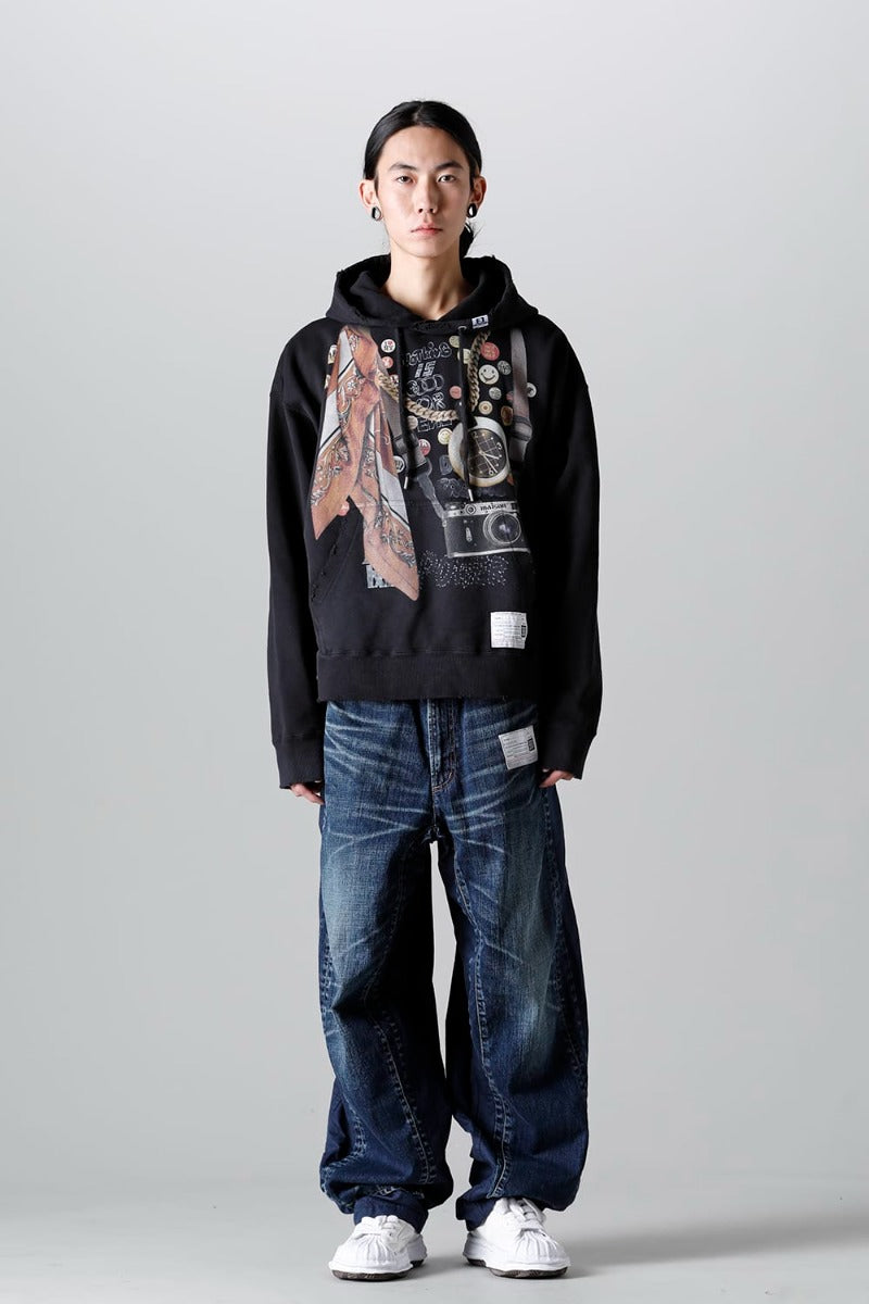 Trompe l'oeil printed hoodie