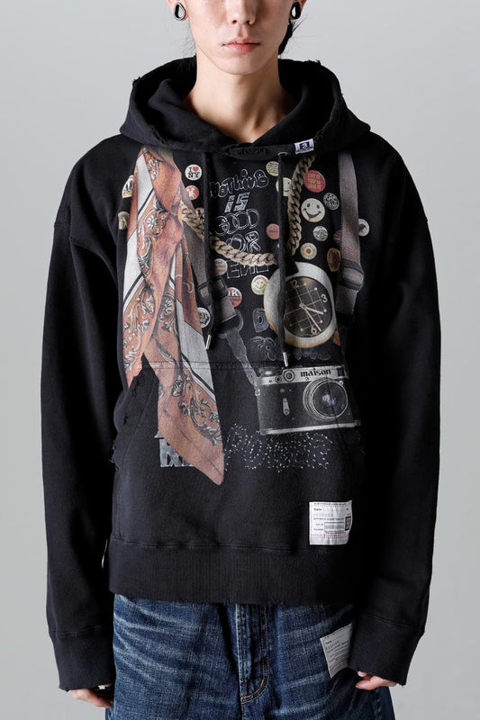 Trompe l'oeil printed hoodie