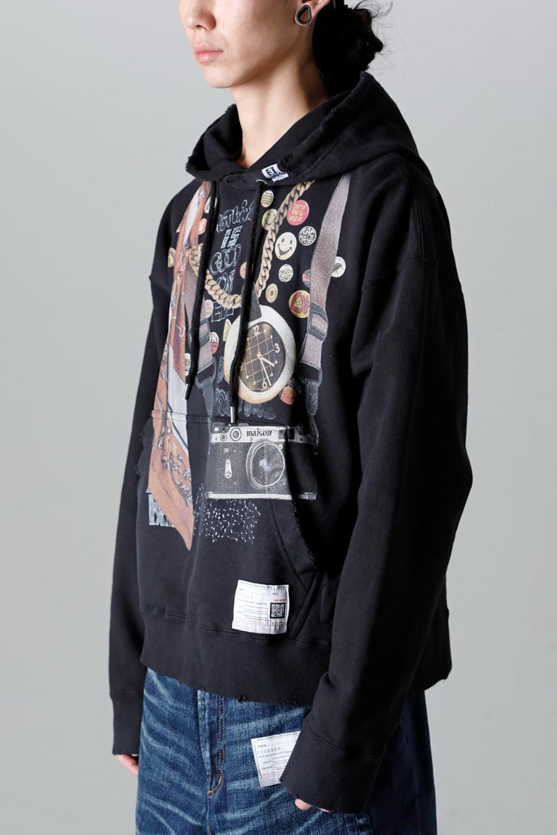 Trompe l'oeil printed hoodie