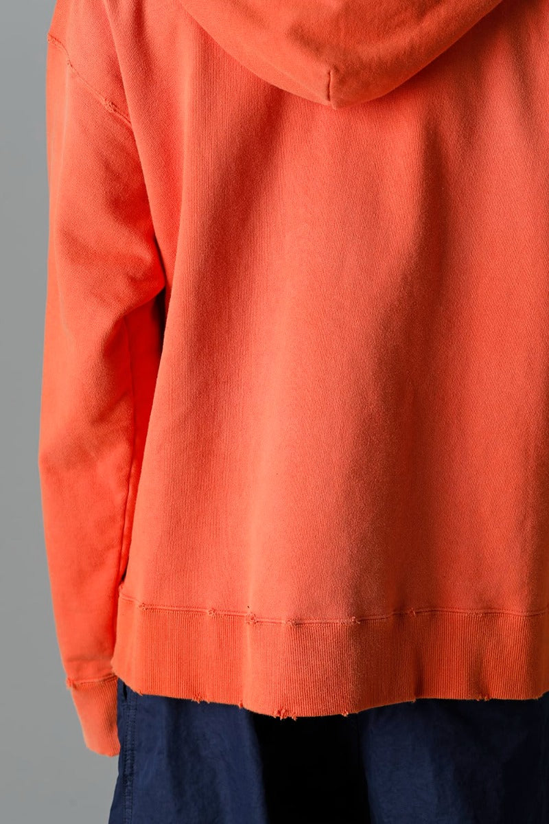 Trompe l'oeil printed hoodie Orange