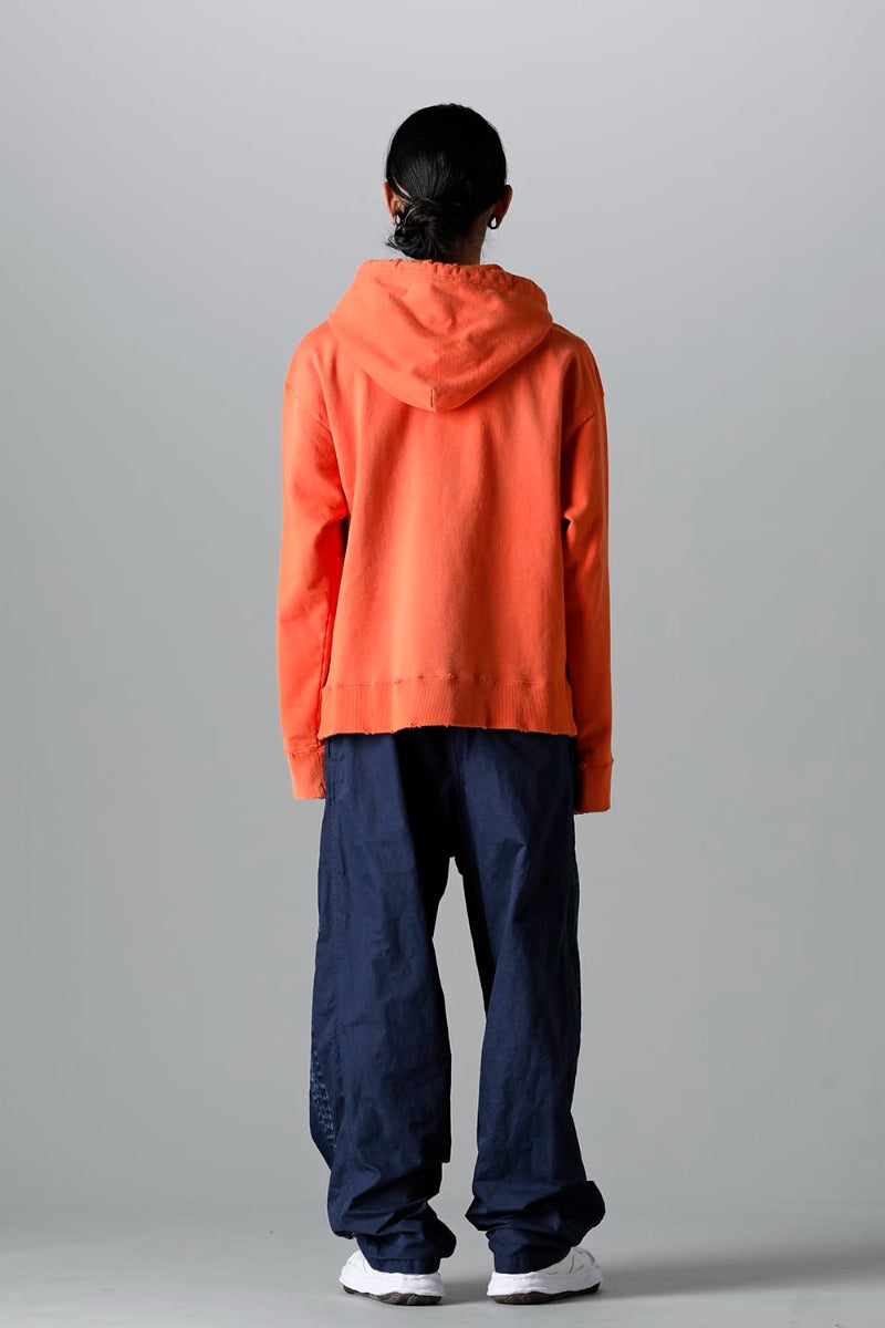 Trompe l'oeil printed hoodie Orange