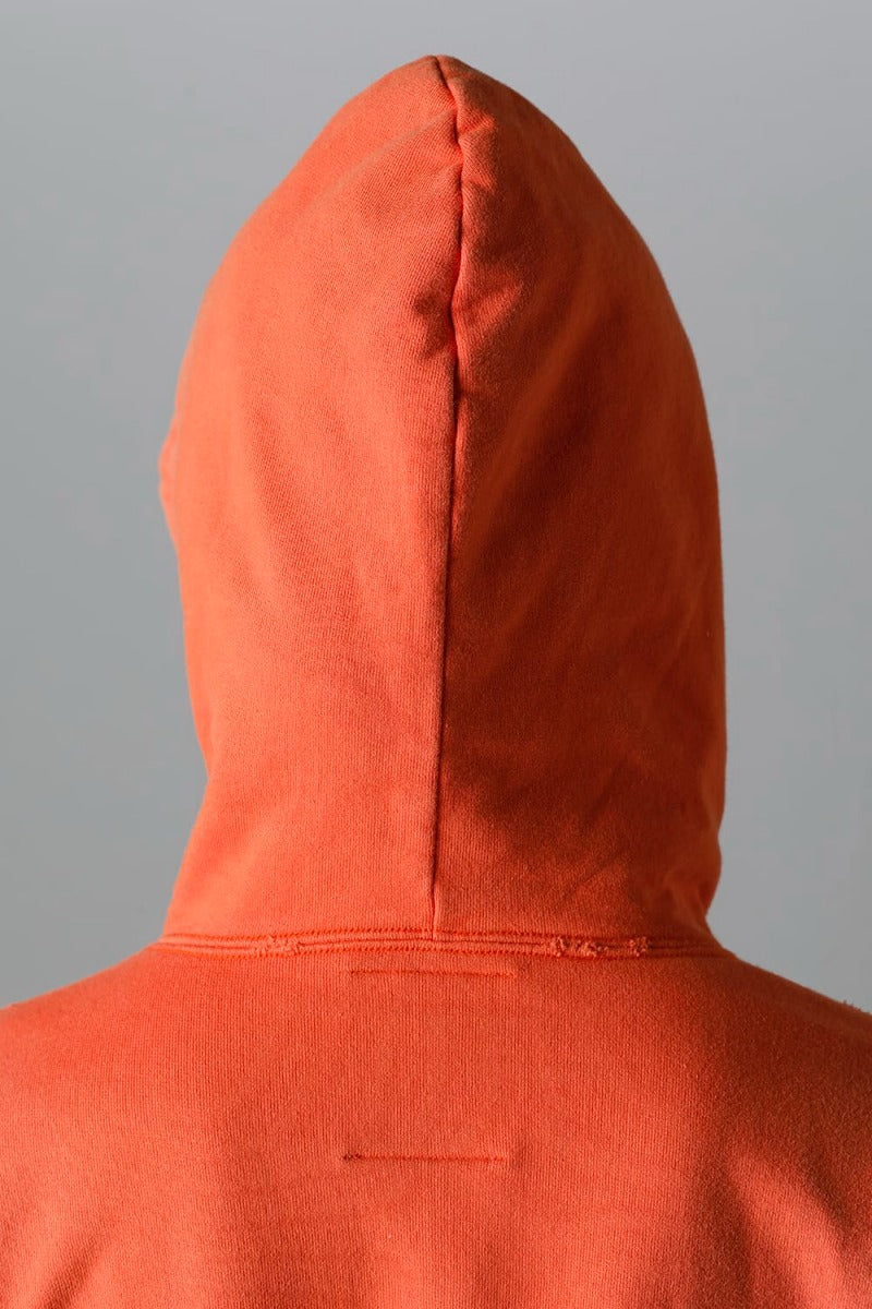 Trompe l'oeil printed hoodie Orange