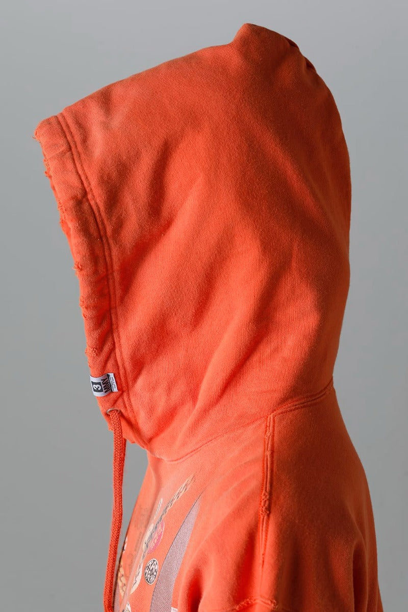 Trompe l'oeil printed hoodie Orange