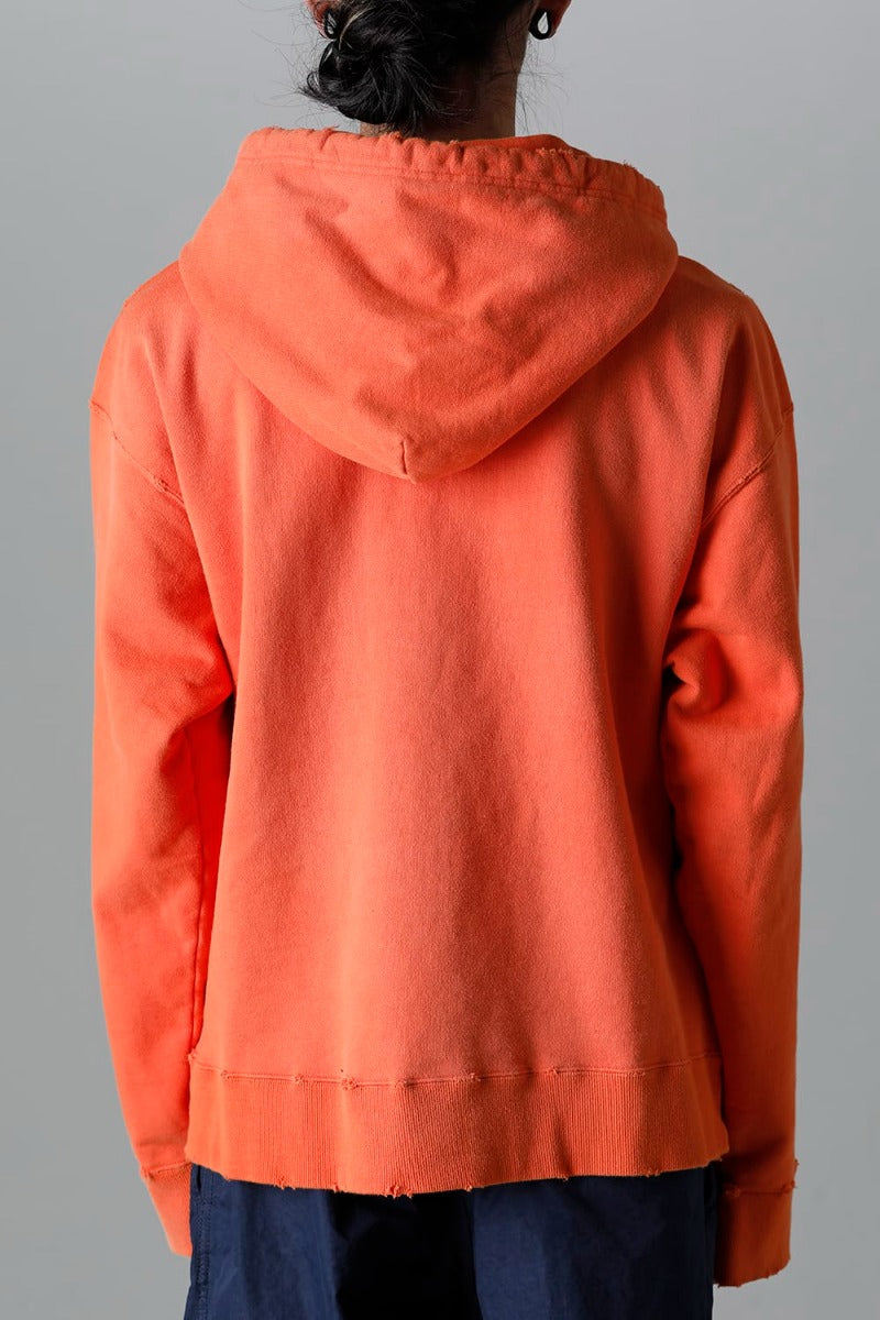 Trompe l'oeil printed hoodie Orange