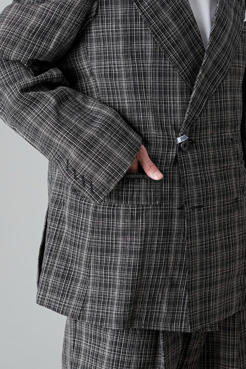 Wide KASURI Check Blazer