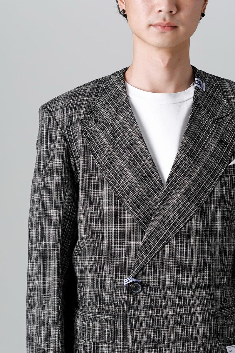 Wide KASURI Check Blazer