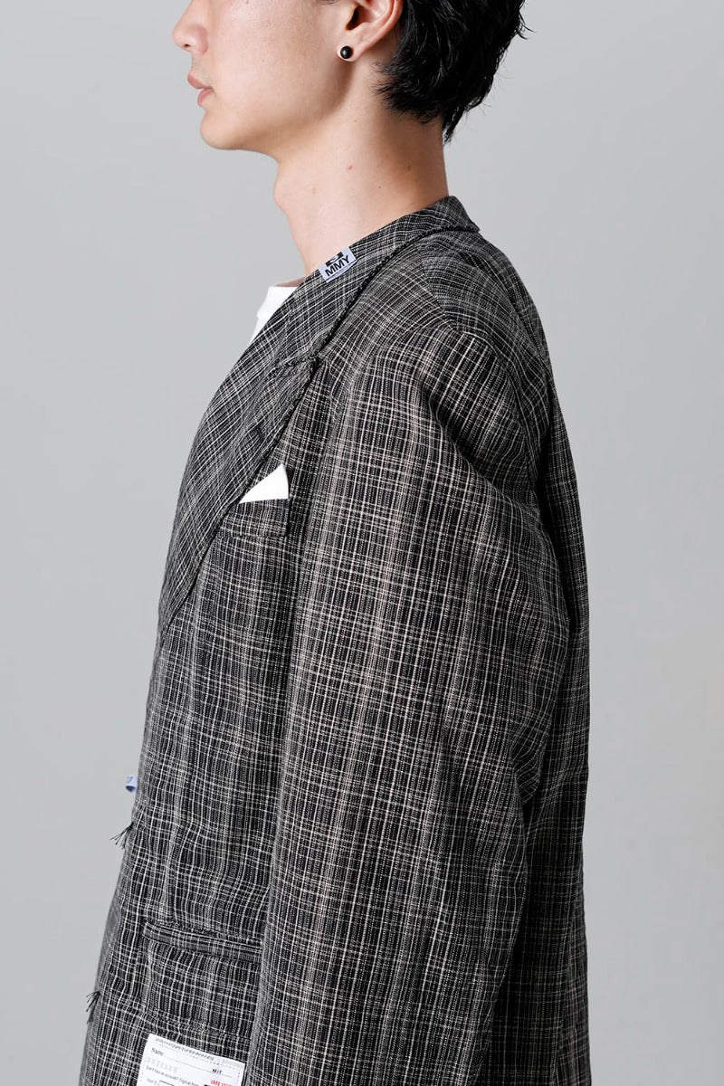 Wide KASURI Check Blazer