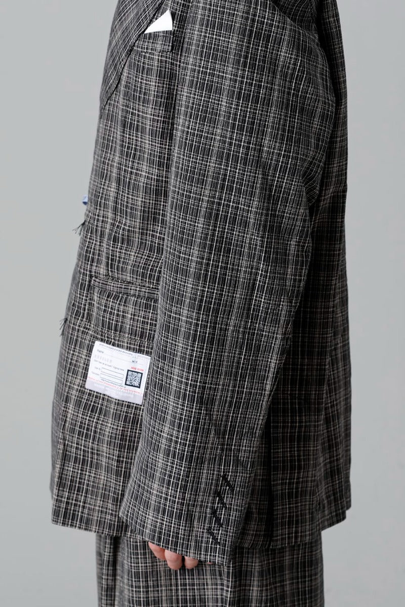 Wide KASURI Check Blazer